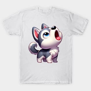 Cute Howling Husky Puppy T-Shirt